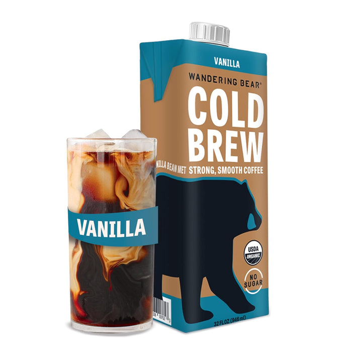 Wandering Bear  Organic Cold Brew with Vanilla Coffee   32 oz