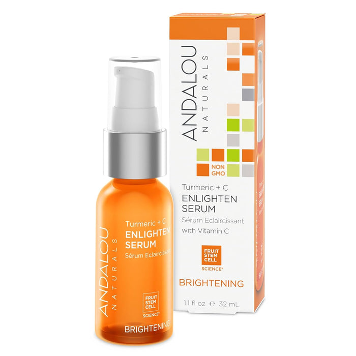 Andalou Naturals Enlighten Serum Turmeric + C Brightening 1.1 Oz