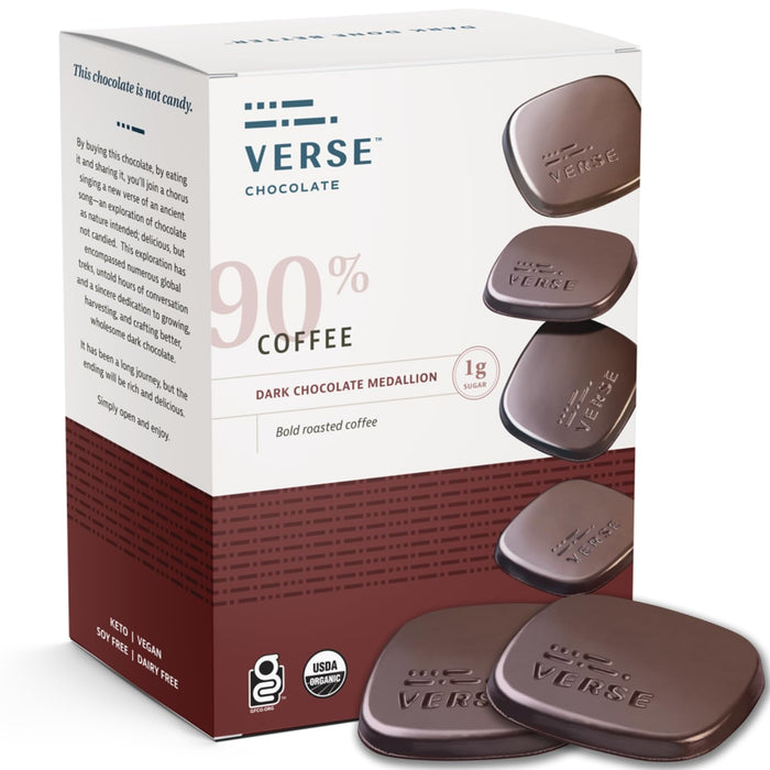 Verse Chocolate  Dark Chocolate Medallion Coffee   4.23 Oz