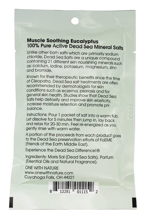 One With Nature  Dead Sea Mineral Salt Bath Soothing 2.5 Oz