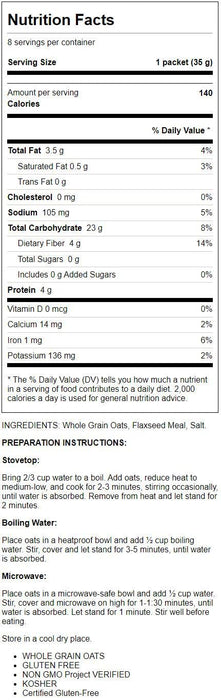 Bob'S Red Mill  Instant Oatmeal Gluten Free Pkt Clssc   9.88 Oz