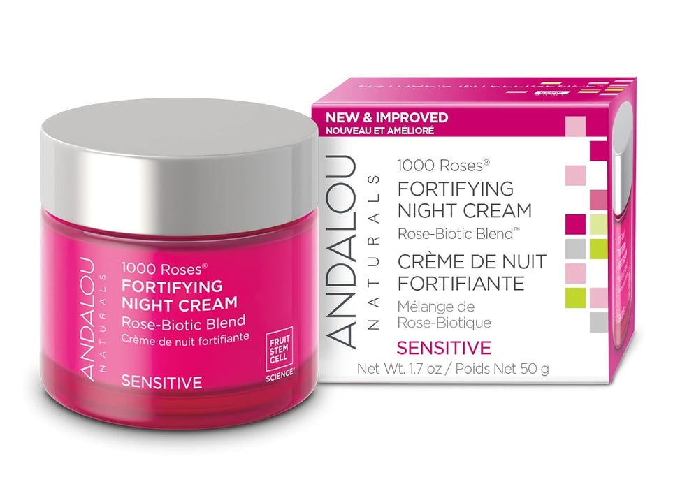 Andalou Naturals Sensitive 1000 Roses Fortifying Night Cream 1 Each 1.7 Oz