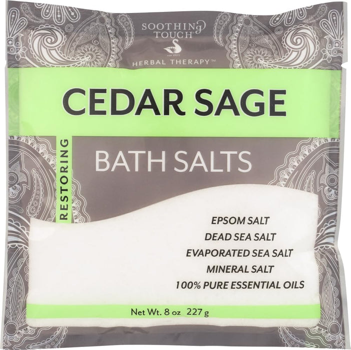 Soothing Touch  Bath Salts Cedar Sage  8 Oz