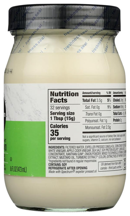 Spectrum Naturals Vegan Light Canola Mayo 16 oz