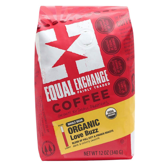 Equal Exchange  Coffee Organic Whole Bean Love Buzz   12 oz