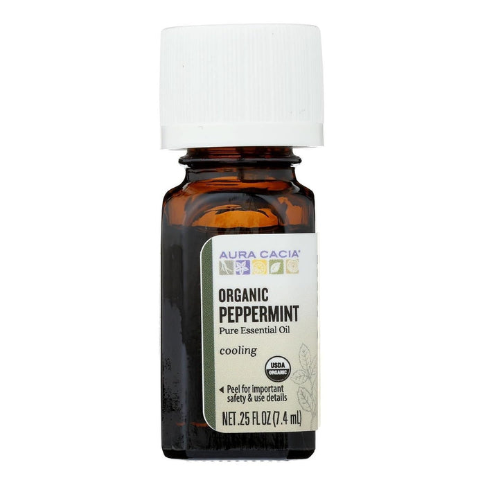 Aura Cacia  Organic Peppermint Essential Oil  1 Each  0.25 Oz