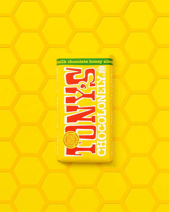 Tony`S Chocolonely Milk Chocolate Honey Almond Nougat Bar 6.35 Oz