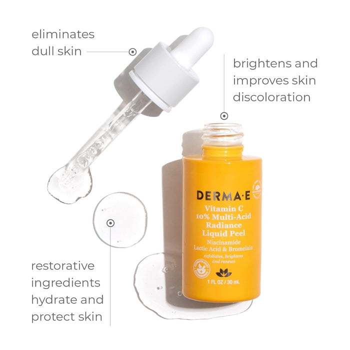 Derma E Radiance Vitamin C 10% Multi Acid Liquid Peel 1 Oz