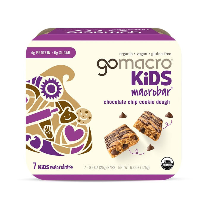 Gomacro  Organic Kids Macrobar Chocolate Chip Cookie Dough   6.3 Oz