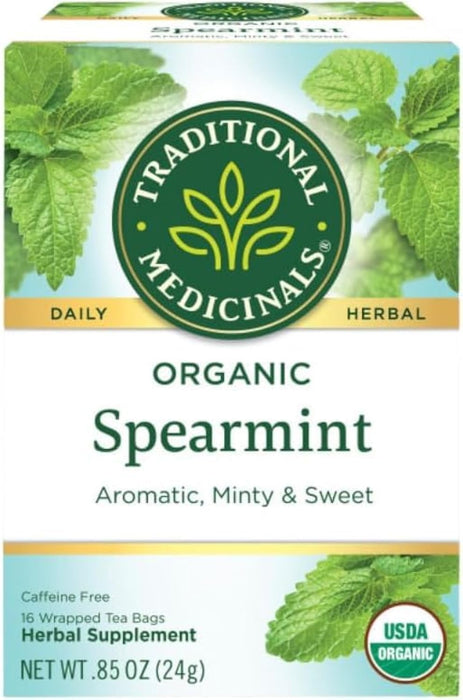 Traditional Medicinals  Organic Spearmint Herbal Tea  Tea Bags  16 Bag