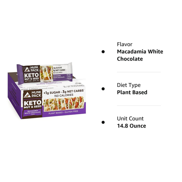 Munk Pack  Bar Keto Macadamia White Chocolate   1.23 Oz