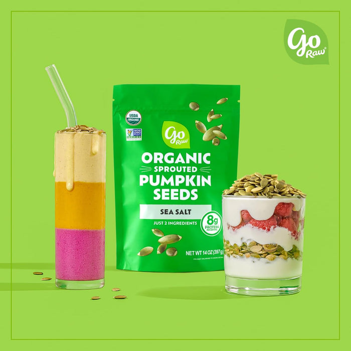 Go Raw Organic Sprouted Seeds Pumpkin With Celtic Sea Salt 14 oz