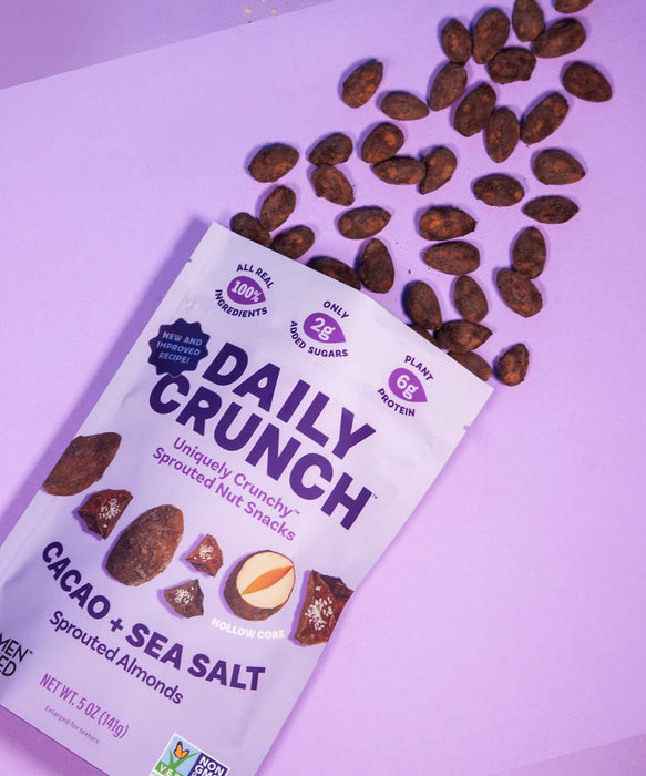 Daily Crunch Cacao Sea Salt Sprouted Almond Nut Snacks 5 oz