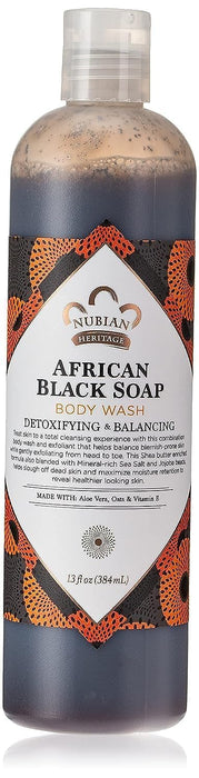 Nubian Heritage  African Black Soap Body Wash Bottle  1 Each  13 Fl Oz