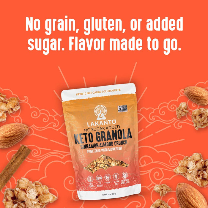 Lakanto  Granola Cinnamon Almond Crunch Keto No Sugar Added 312 Grams   11 Oz