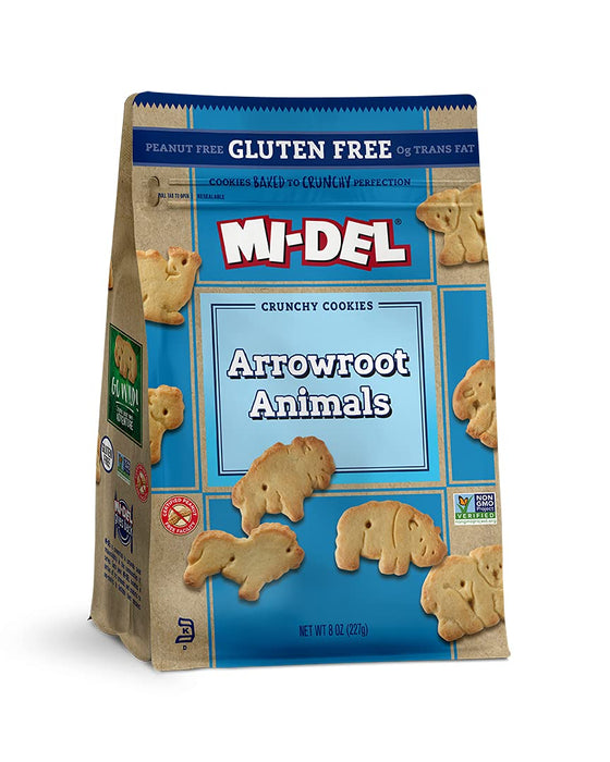 Mi-Del  Gluten Free Arrowroot Animals Crunchy Cookies Box  8 Oz