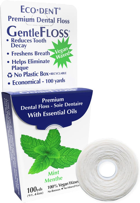 Eco-Dent Premium Dental Floss Mint 100 Yards  100 Yd