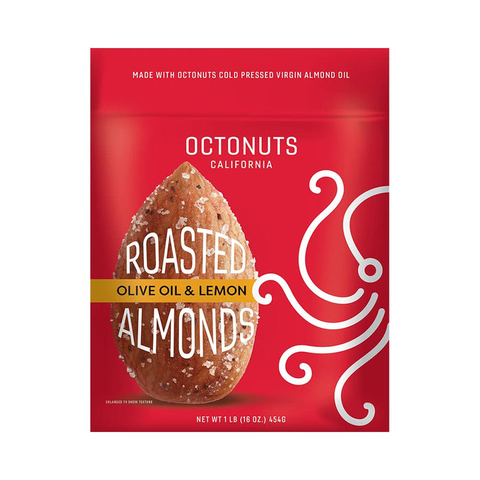 Octonuts Olive Oil Roasted Califronia Lemon Almonds 16 oz