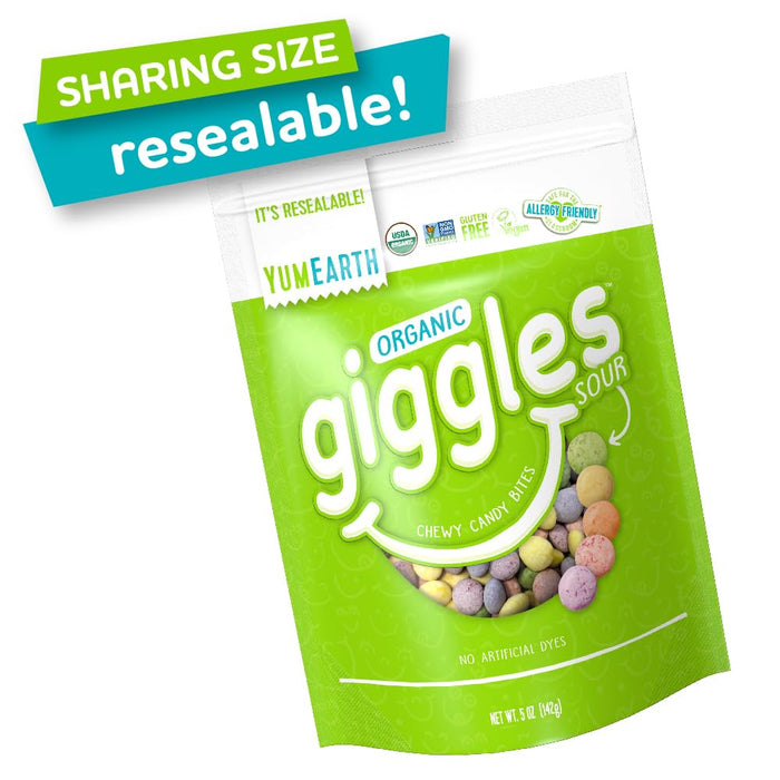 YumEarth Organic Giggles Sour Chewy Candy Bites Pouch 5 oz