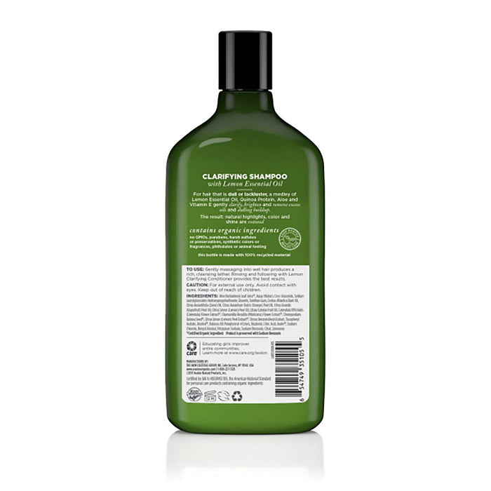 Avalon Organics  Clarifying Shampoo Lemon  1 Each  11 Oz