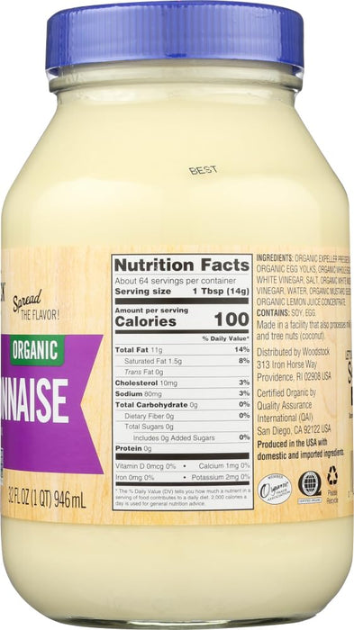 Woodstock Foods Organic Mayonnaise 32 oz