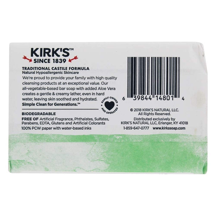 Kirk`S  Bar Soap Castile Soothing Aloe Vera  1 Each  4 Oz