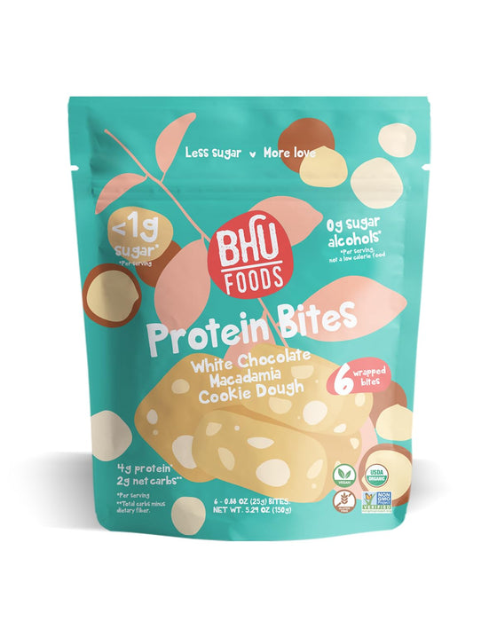 Bhu Foods  Bites White Chocolate Macadamia   5.29 Oz