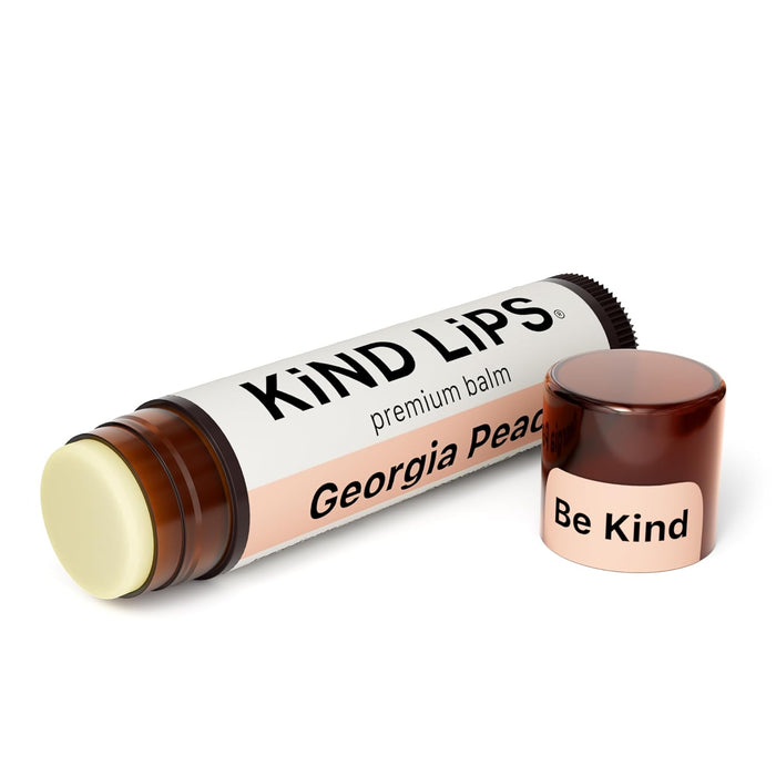 Kind Lips Lip Balm Nourishing & Moisturizing Lip Care Georgia Peach Flavor 0.15 Ounce