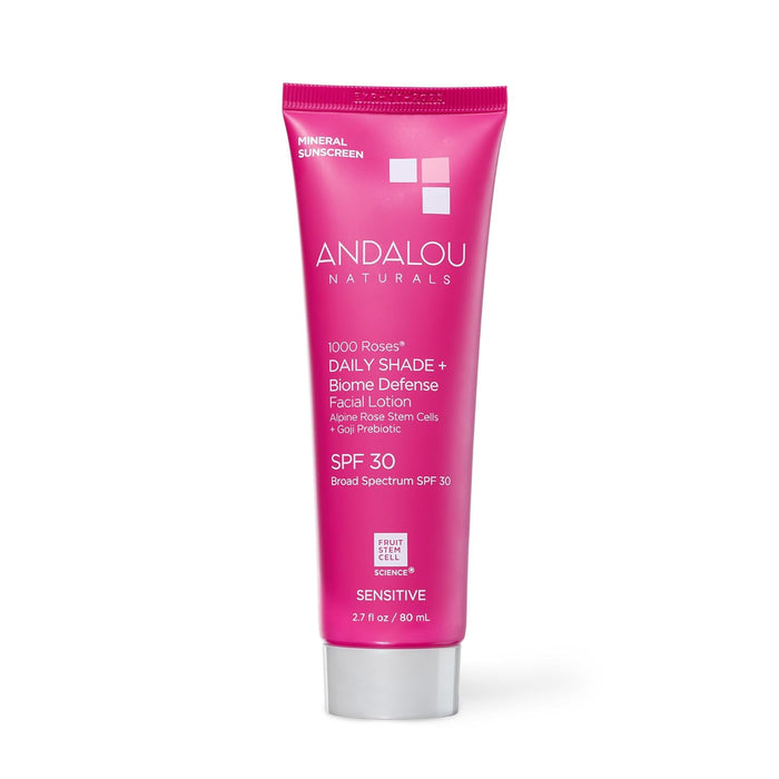 Andalou Naturals Sensitive 1000 Roses Shade + Biome Facial Lotion 2.7 Fl