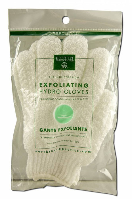 Earth Therapeutics  White Exfoliating Hydro Gloves  1 Each  1 Ct