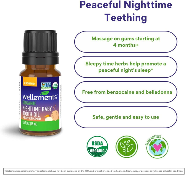 Wellements Organic Nighttime Baby Tooth Oil 0.5OZ