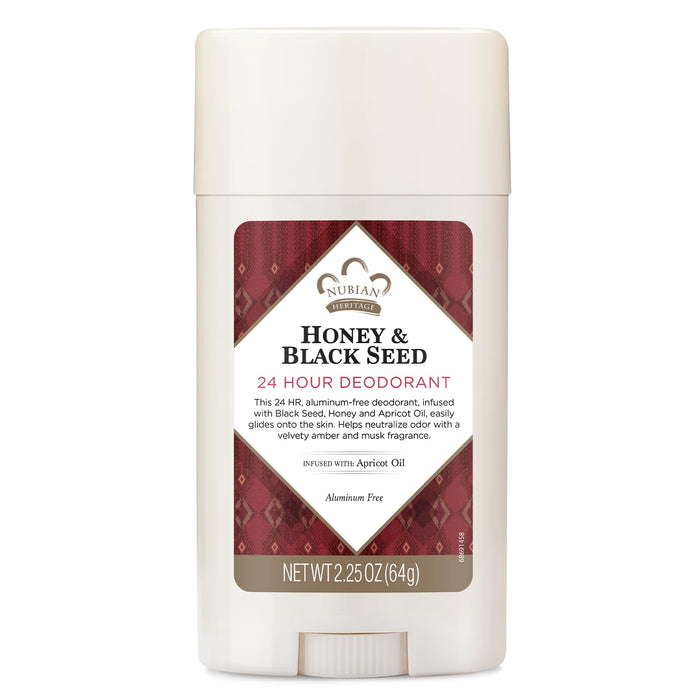 Nubian Heritage  Deodorant All Natural 24 Hour Honey And Black Seed  1 Each  2.25 Oz