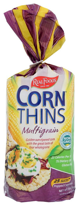 Real Foods  Organic Corn Thins Multigrain  5.3 Oz