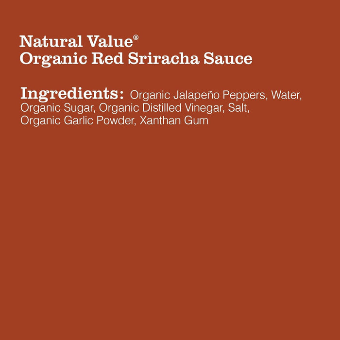 Natural Value Sriracha Chili Sauce Organic 18 oz