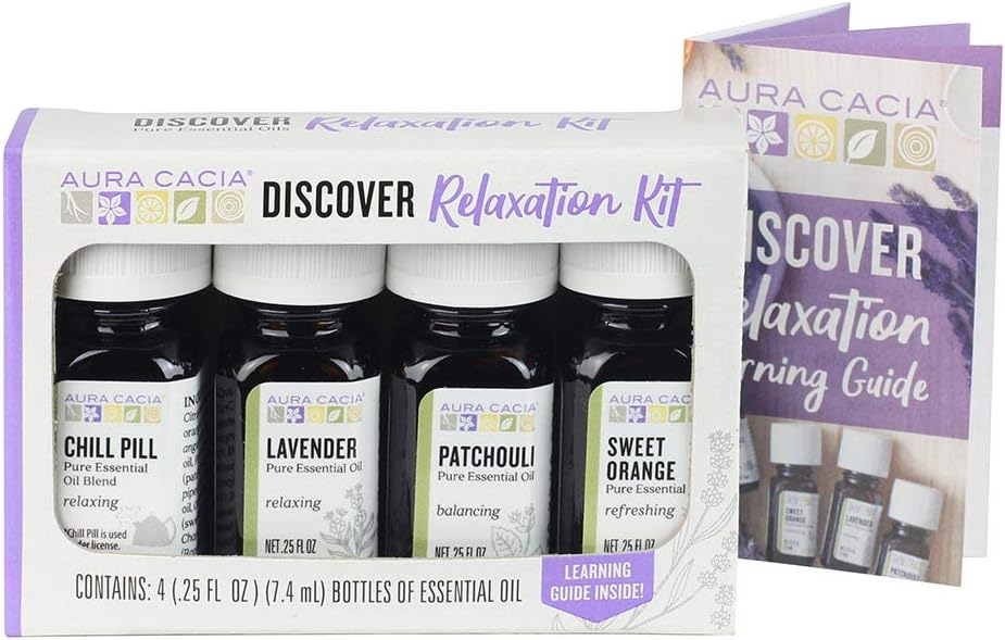 Aura Cacia  Discover Relaxation Essential Oil Kit Each Of 4/  1 Each  4/.25 Fl Oz