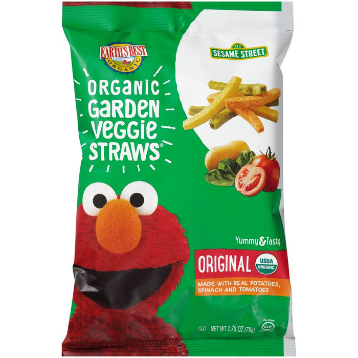 Earth'S Best Sesame Street Garden Original Veggie Straws Organic  2.75 Oz