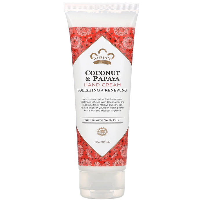 Nubian Heritage  Hand Cream Coconut & Papaya Squeeze 1 Each  4 Fl