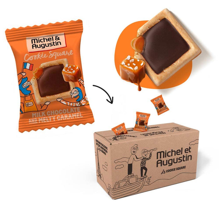 Michel Et Augustin  Cookie Milk Chocolate Caramel 180 Squares  .32 Oz