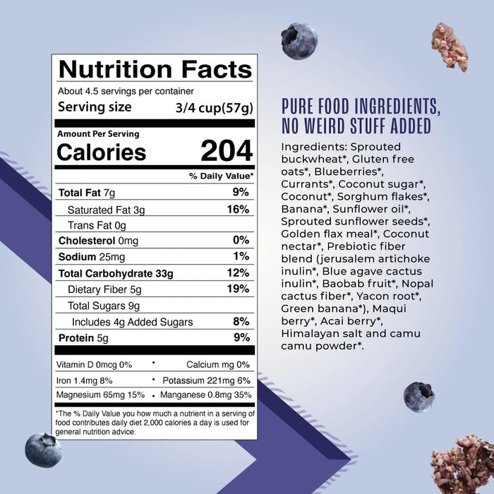 Living Intentions  Activated Superfood Cereal Blueberry Blast   9 Oz