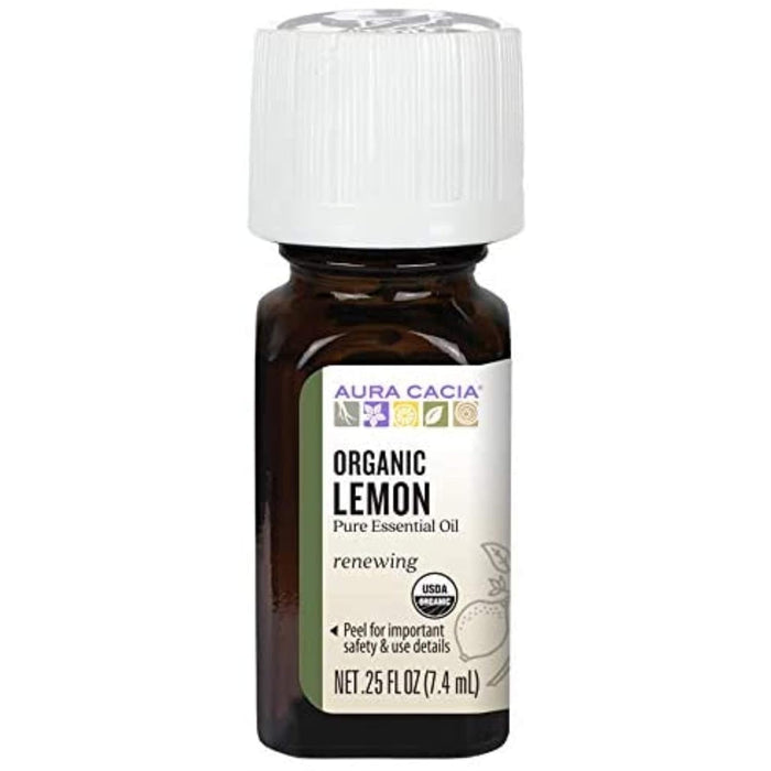 Aura Cacia  Organic Essential Oil Lemon  1 Each  0.25 Oz