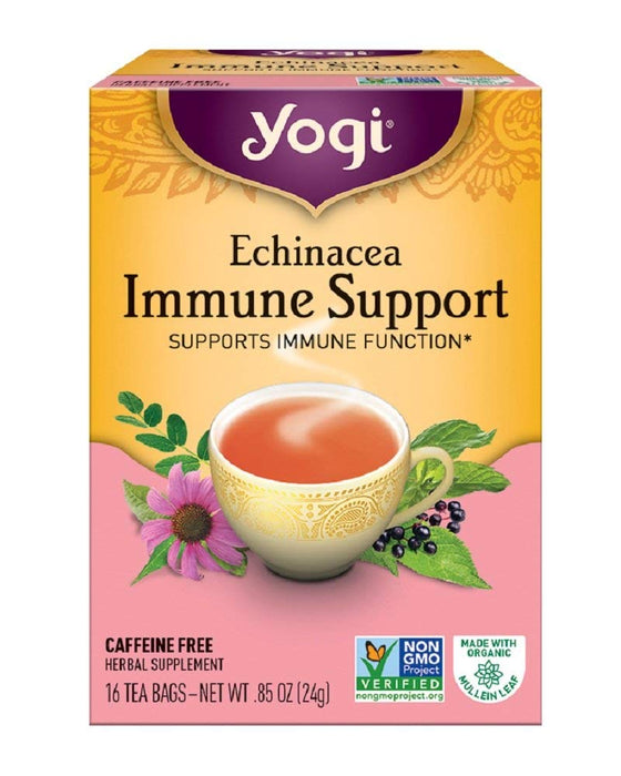 Yogi  Immune Support Caffeine Free Organic Herbal Tea Echinacea  16 Bag