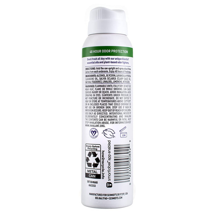 Schmidt's Natural Deodorant Spray Lavender Sage 3.2 oz
