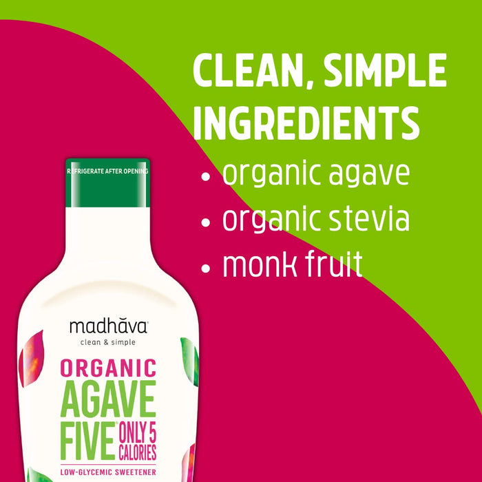 Madhava  Organic Agave Five Nectar  16 Oz