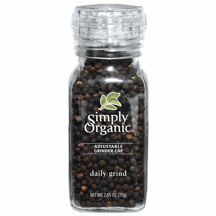 Simply Organic  Daily Grind Black Peppercorns Grinder  2.65 Oz