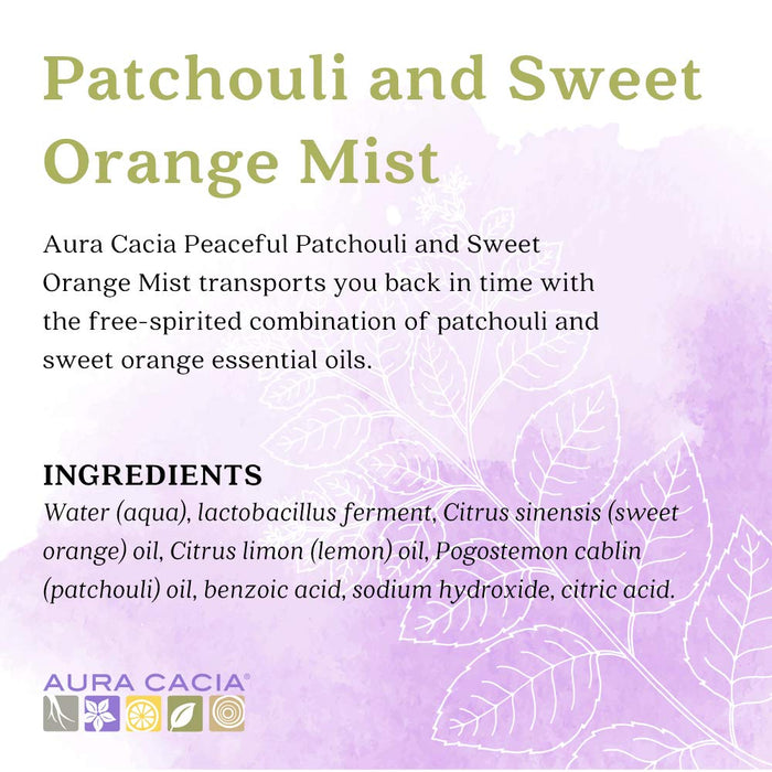 Aura Cacia Aromatherapy Mist  Patchouli Sweet Orange 1 Each 4 Oz