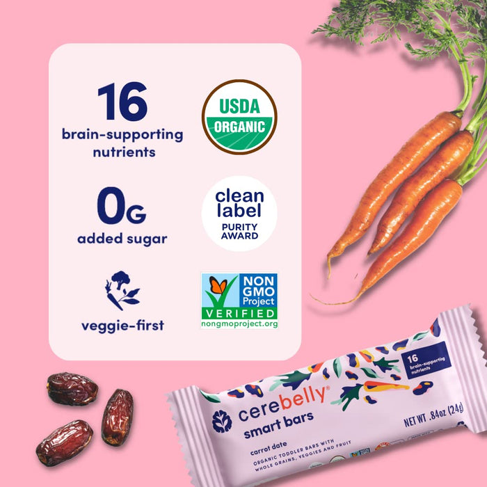 Cerebelly  Smart Bar Carrot Raisin   4.2 Oz