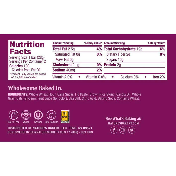 Nature'S Bakery  Stone Ground Whole Wheat Fig Bar Original  6/2 Oz