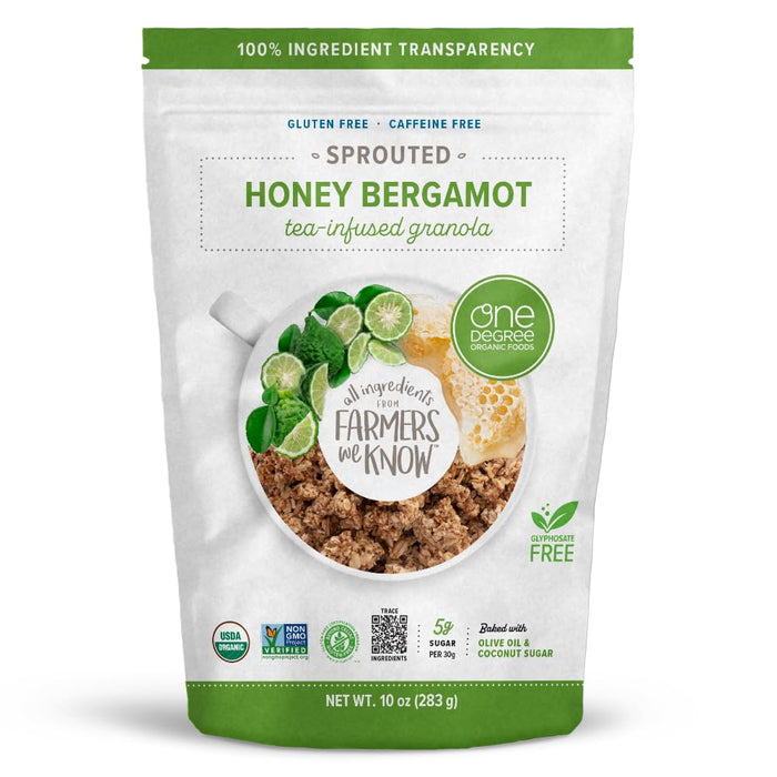 One Degree Organic Foods Infused Granola Sprouted Honey Bergamot 10 OZ