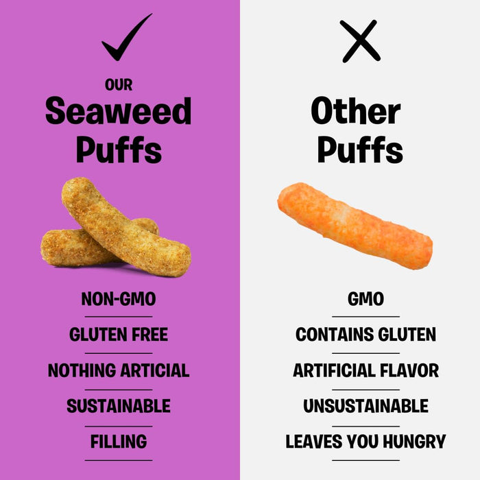 Sea Monsters Spicy Korean Bbq Seaweed Puffs 3.5 Oz