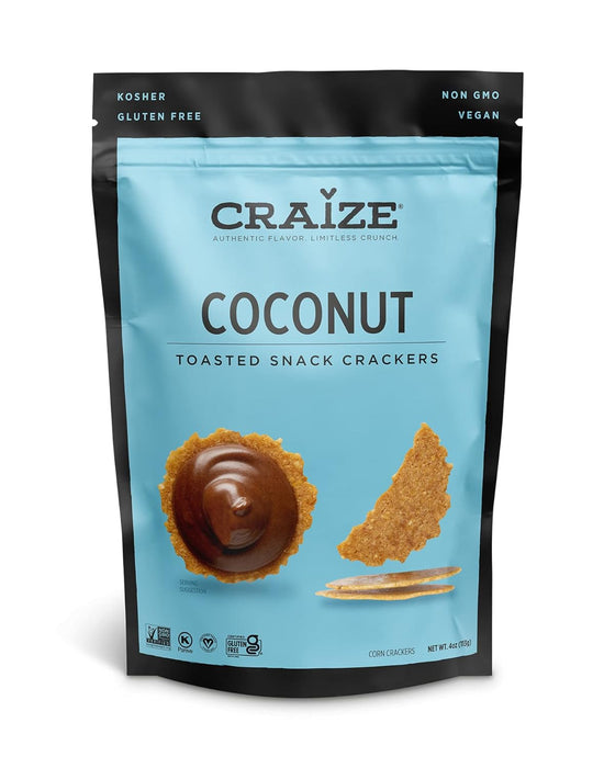 Craize  Toasted Corn Crackers Coconut  4 Oz